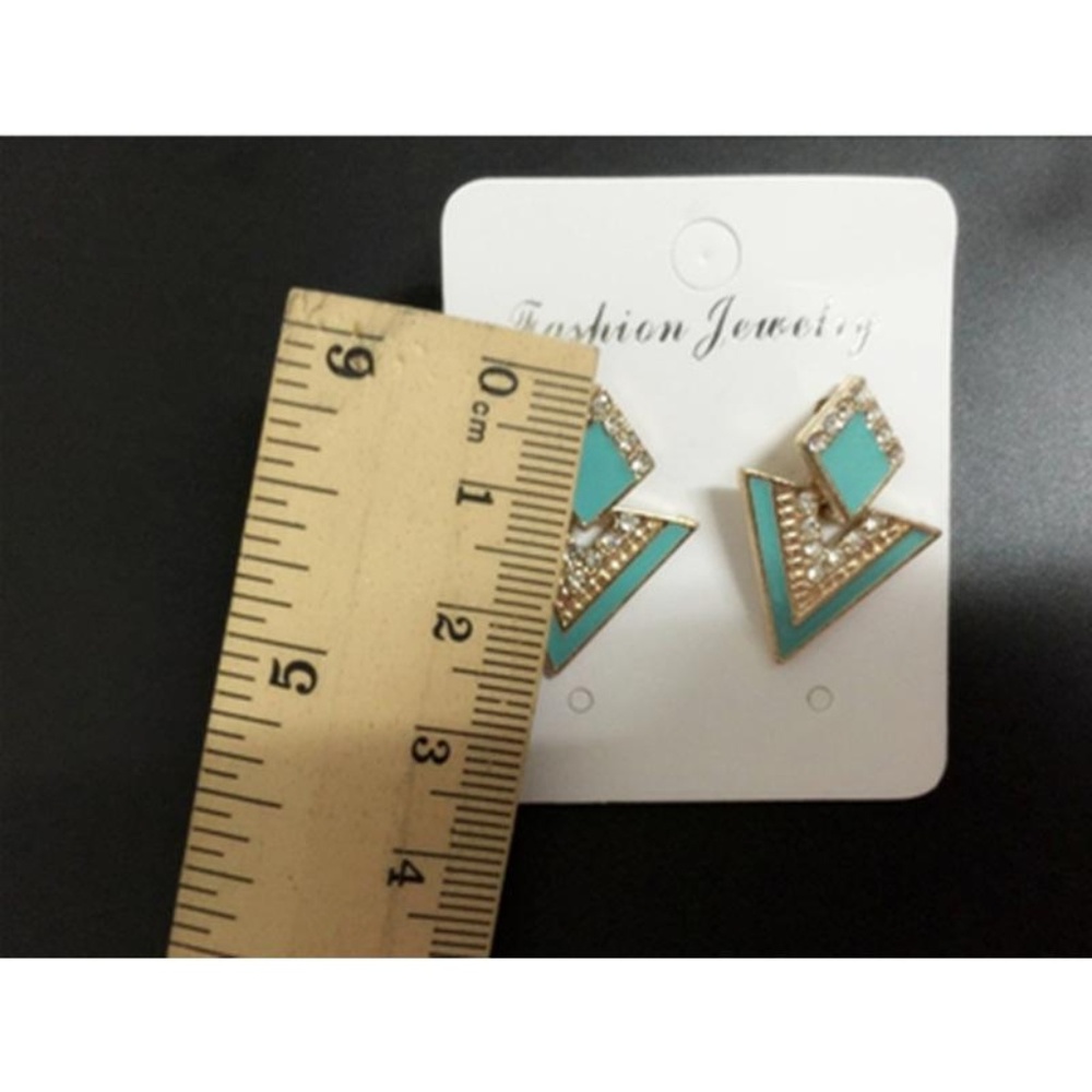 Triangle Rhinestone Fashion Earrings - Picture 3 of 3